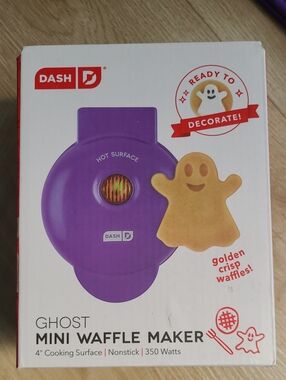 New in box! Dash Ghost Shaped Mini Nonstick Waffle Maker
